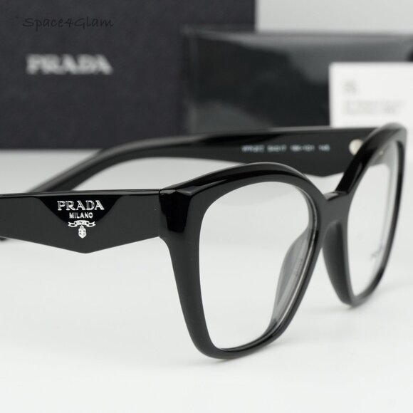 Prada Women Eyeglasses Black Demo Cat Eye PR20ZV 16K1O1 BRAND NEW - Picture 4 of 8